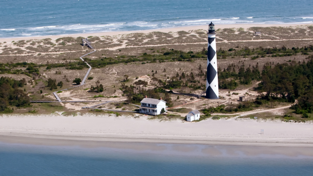 aerial view of Cape Lookout National Seashore
